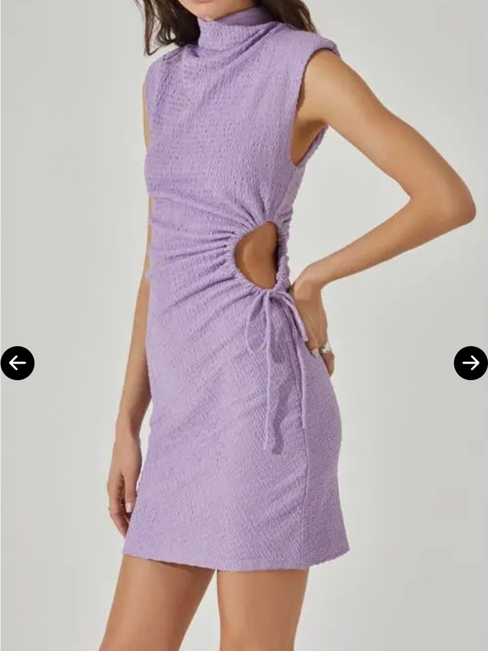 Astr Lavender Side-Ruched Miniskirt